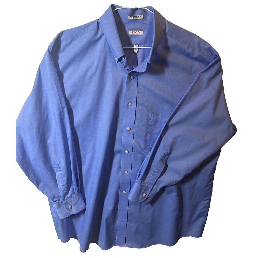 Izod Button Up LS Size 18 32/33 Wrinkle Free Quick Dry Twill Classic Big